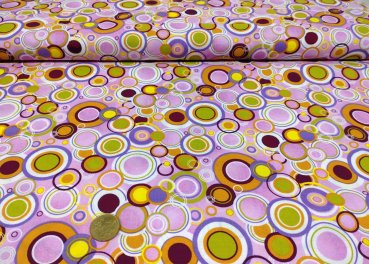 Crazy Dots cotton pink fabric with dots in various sizes